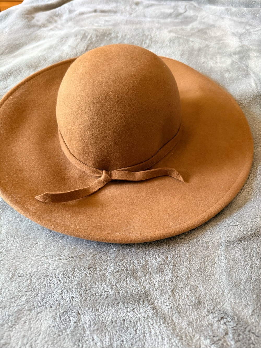 Charlotte Russe Wide Brim Felt Floppy Hat - Brown